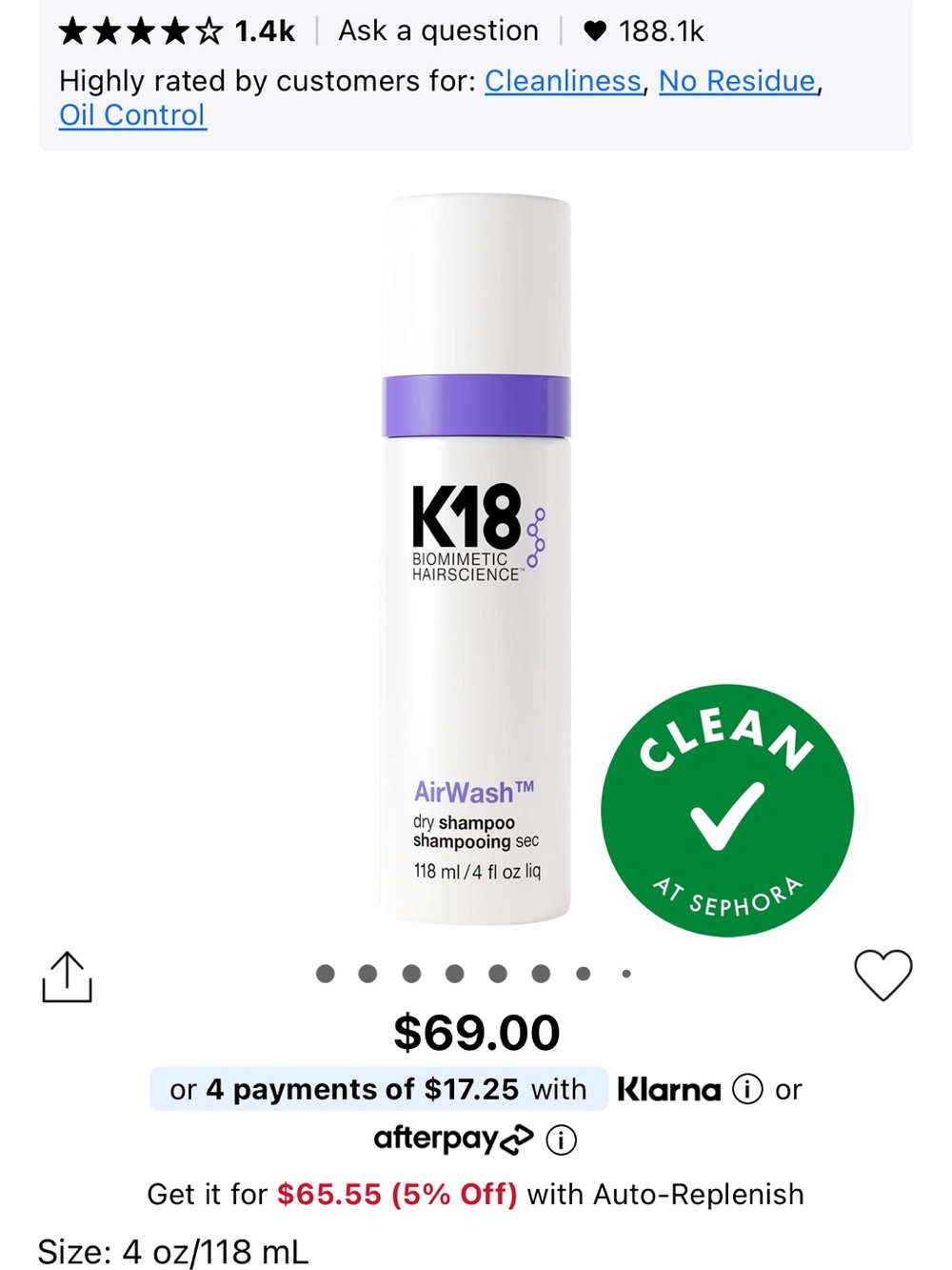 AirWash Dry Shampoo – White with Purple Accent